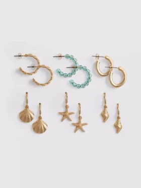6er-Pack Ohrringe im Meeres-Design 6er-Pack Ohrringe im Meeres-Design