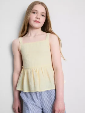 7–15 Jahre | geraffte Bluse mit Schleife