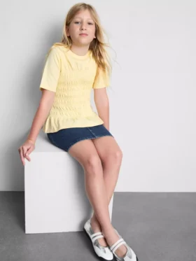 7–15 Jahre | gerafftes Peplum-Hemd