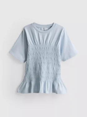 7–15 Jahre | gerafftes Peplum-Hemd