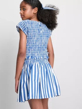 7–15 Jahre | Gestreifte Bluse mit Raffung