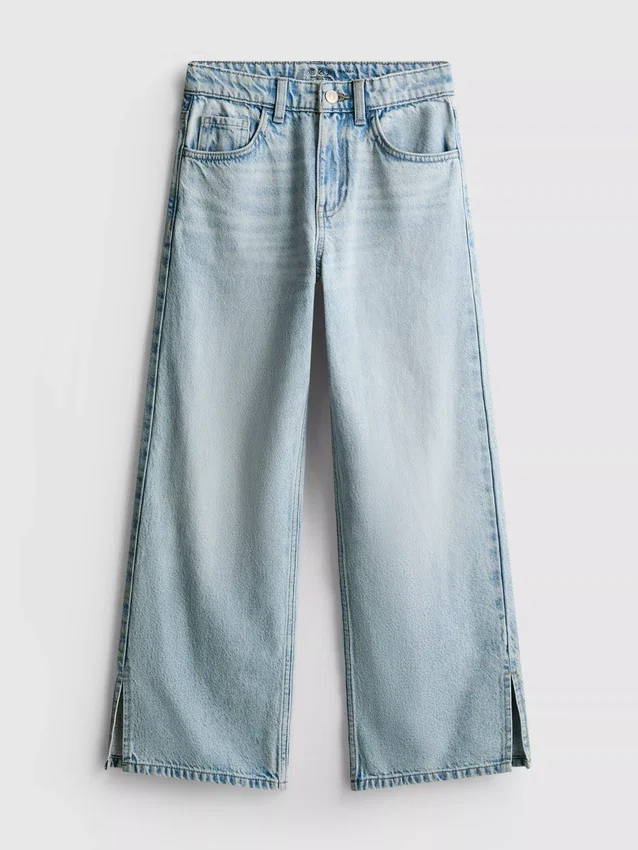 7–15 Jahre | Jeans mit weitem Bein und Schlitz am Saum 7–15 Jahre | Jeans mit weitem Bein und Schlitz am Saum