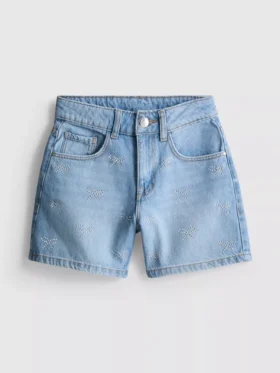 7–15 Jahre | Jeans-Shorts mit Strassschleife