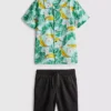 7–15 Jahre | Set aus bedrucktem Hemd und Shorts 7–15 Jahre | Set aus bedrucktem Hemd und Shorts