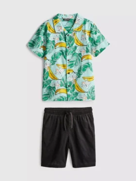 7–15 Jahre | Set aus bedrucktem Hemd und Shorts