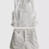 7–15 Jahre | Set aus gestreiftem Denim-Top ohne Ärmel und Shorts 7–15 Jahre | Set aus gestreiftem Denim-Top ohne Ärmel und Shorts