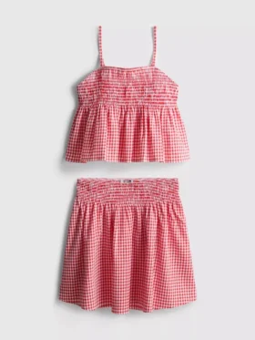 7–15 Jahre | Set aus Gingham-Bluse und -Röcken