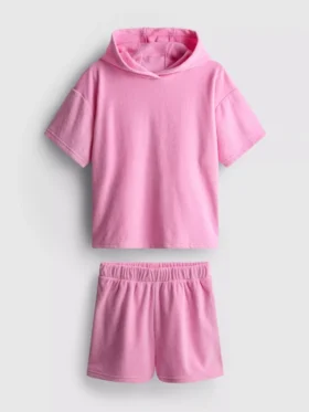 7–15 Jahre | Set aus Kapuzen-Frottee-Pullover und Shorts