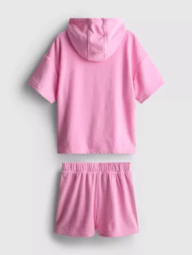 7–15 Jahre | Set aus Kapuzen-Frottee-Pullover und Shorts