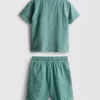 7–15 Jahre | Set aus strukturiertem Kurzarm-Hemd mit Knöpfen und Shorts 7–15 Jahre | Set aus strukturiertem Kurzarm-Hemd mit Knöpfen und Shorts