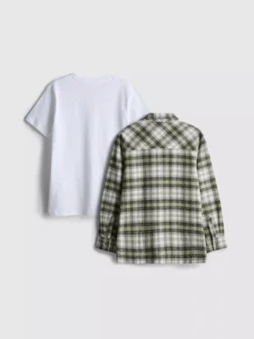 7–15 Jahre | Set aus T-Shirt und Karohemd