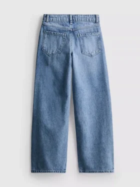7–15 Jahre | Weite Jeans mit gestickter Blumen-Schleife