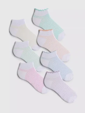 7er-Pack mehrfarbige gestreifte Socken