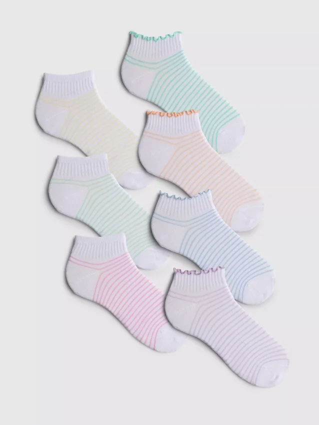 7er-Pack mehrfarbige gestreifte Socken 7er-Pack mehrfarbige gestreifte Socken