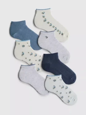 7er-Pack Sneaker-Socken mit zartem Muster