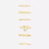 8er-Pack Strass-Initialenringe