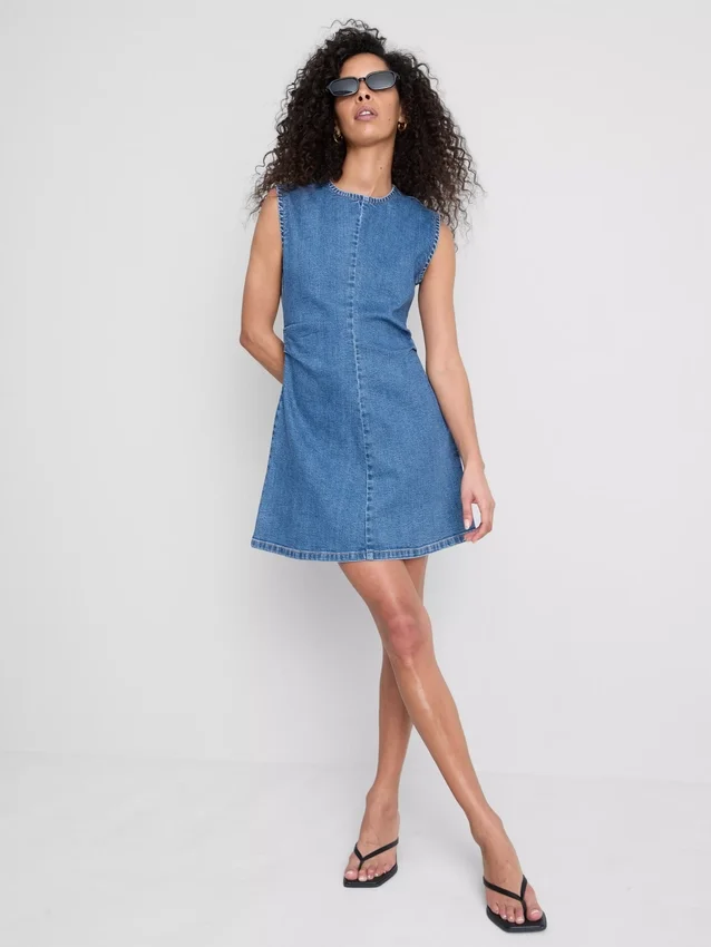 A-Linien-Minikleid aus Baumwoll-Denim A-Linien-Minikleid aus Baumwoll-Denim