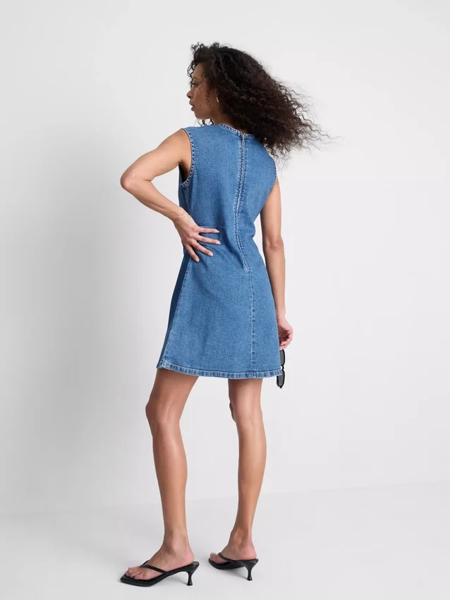 A-Linien-Minikleid aus Baumwoll-Denim A-Linien-Minikleid aus Baumwoll-Denim