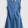 A-Linien-Minikleid aus Baumwoll-Denim A-Linien-Minikleid aus Baumwoll-Denim