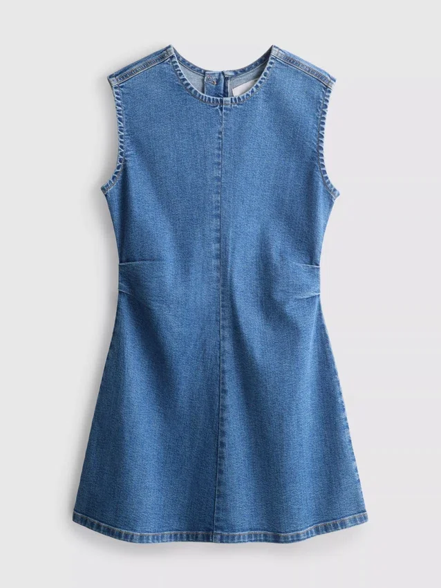 A-Linien-Minikleid aus Baumwoll-Denim A-Linien-Minikleid aus Baumwoll-Denim