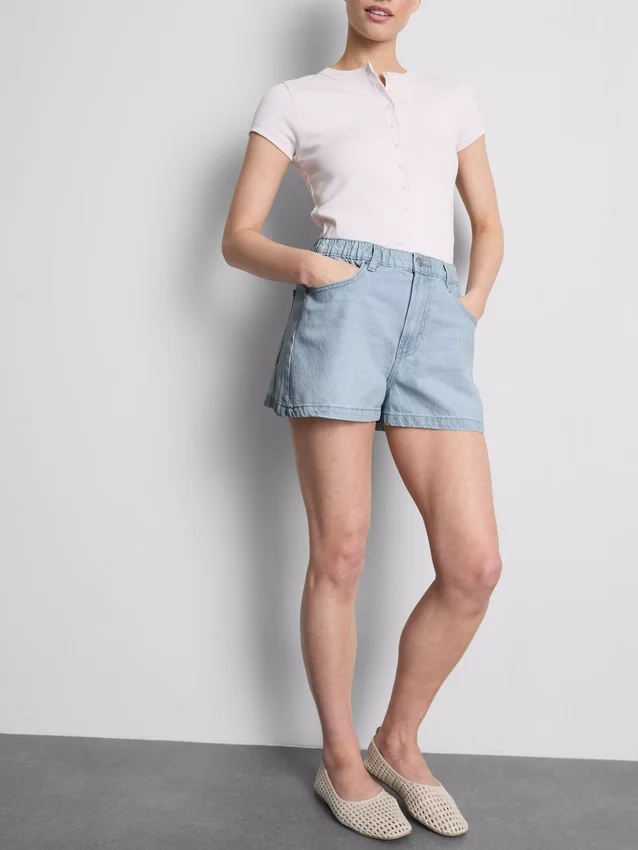 A-Linien-Shorts aus Baumwoll-Denim A-Linien-Shorts aus Baumwoll-Denim