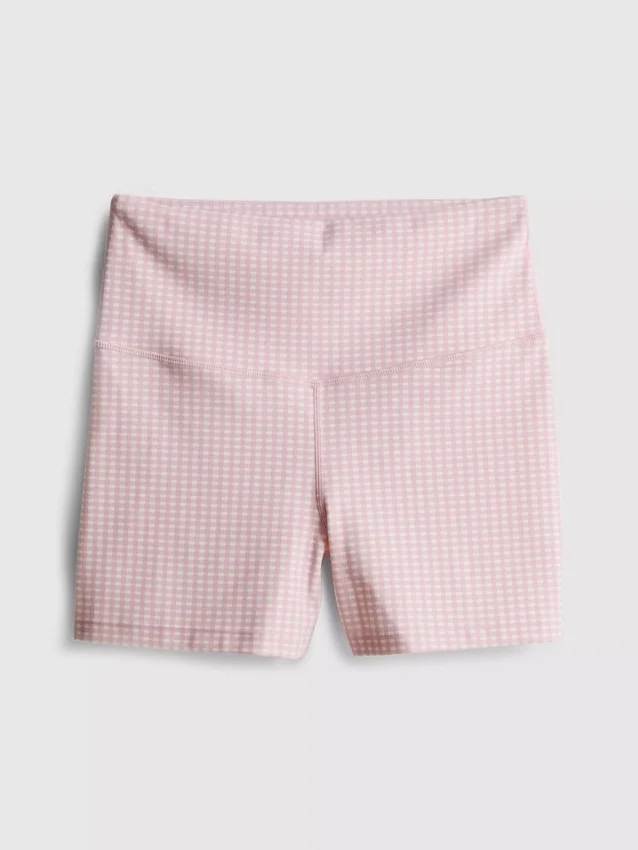Aktiv-Shorts mit hohem Bund im Gingham-Muster Aktiv-Shorts mit hohem Bund im Gingham-Muster