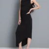 Asymmetrischer Midi-Rock aus Jersey Asymmetrischer Midi-Rock aus Jersey