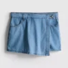 Asymmetrischer Wickelrock aus Baumwoll-Denim