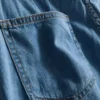 Asymmetrischer Wickelrock aus Baumwoll-Denim