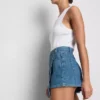 Asymmetrischer Wickelrock aus Baumwoll-Denim