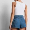 Asymmetrischer Wickelrock aus Baumwoll-Denim