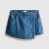 Asymmetrischer Wickelrock aus Baumwoll-Denim