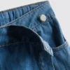 Asymmetrischer Wickelrock aus Baumwoll-Denim