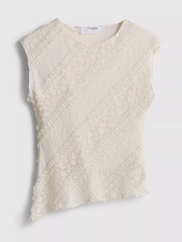 Asymmetrisches Spitzen-Tanktop Asymmetrisches Spitzen-Tanktop