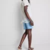 Asymmetrisches T-Shirt aus Baumwolle mit Fransen Asymmetrisches T-Shirt aus Baumwolle mit Fransen
