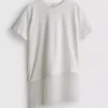 Asymmetrisches T-Shirt aus Baumwolle mit Fransen Asymmetrisches T-Shirt aus Baumwolle mit Fransen