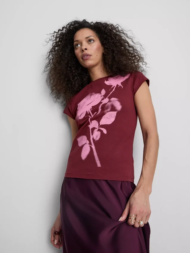Baby-T-Shirt aus Baumwolle mit Blumendruck Baby-T-Shirt aus Baumwolle mit Blumendruck