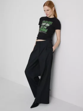 Baby-T-Shirt aus baumwollreicher „Green Day“-Rüschen-Optik