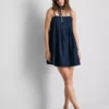 Babydoll-Minikleid aus Baumwoll-Denim Babydoll-Minikleid aus Baumwoll-Denim