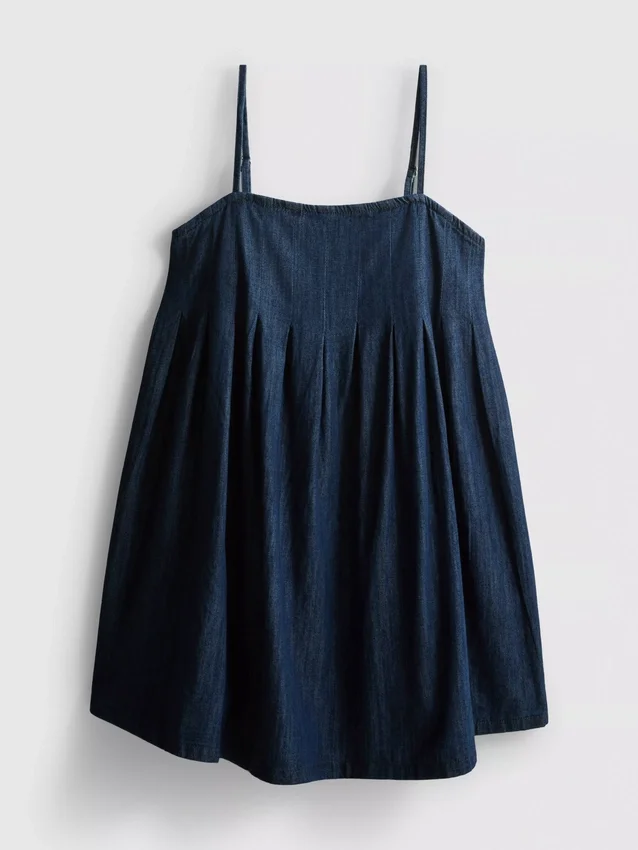 Babydoll-Minikleid aus Baumwoll-Denim Babydoll-Minikleid aus Baumwoll-Denim