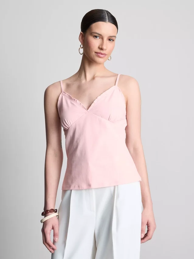Babydoll-Top mit V-Ausschnitt Babydoll-Top mit V-Ausschnitt