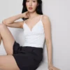 Babydoll-Top mit V-Ausschnitt Babydoll-Top mit V-Ausschnitt