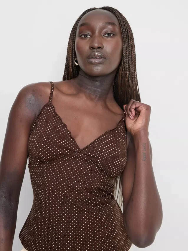 Babydoll-Top mit V-Ausschnitt Babydoll-Top mit V-Ausschnitt