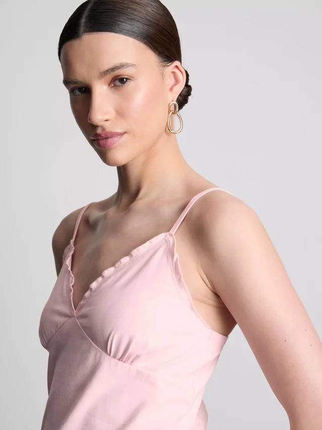 Babydoll-Top mit V-Ausschnitt Babydoll-Top mit V-Ausschnitt