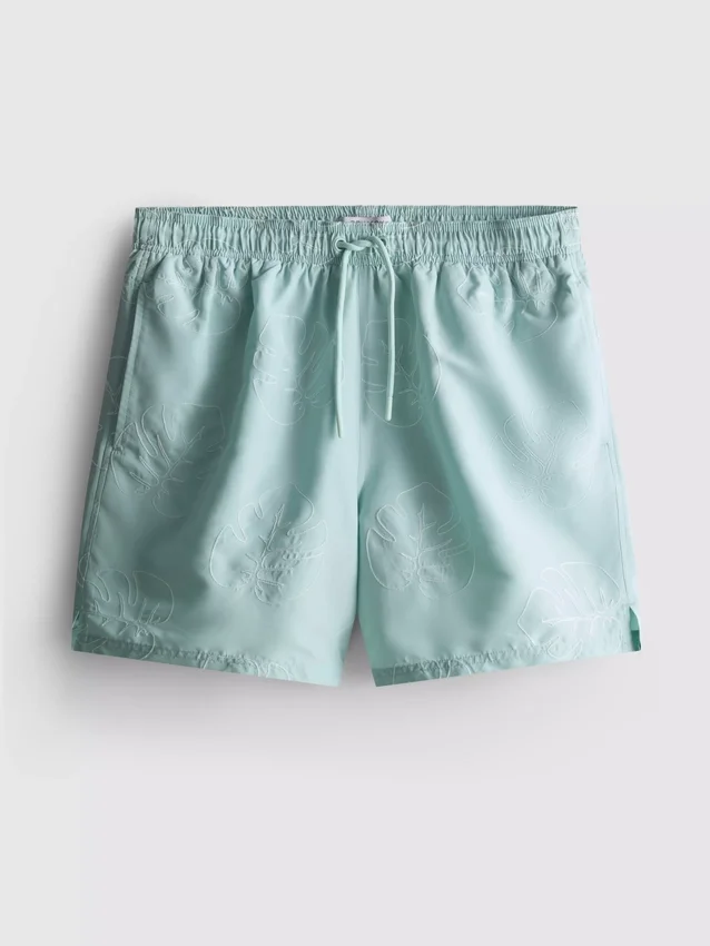 Badeshorts mit Blattstickerei Badeshorts mit Blattstickerei