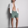 Badeshorts mit Liegestuhl-Streifenmuster Badeshorts mit Liegestuhl-Streifenmuster