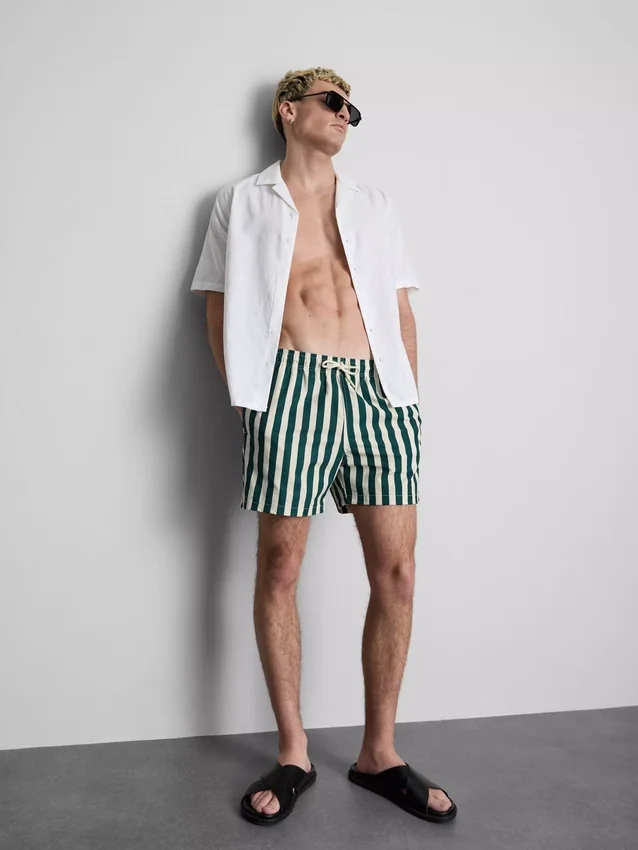 Badeshorts mit Liegestuhl-Streifenmuster Badeshorts mit Liegestuhl-Streifenmuster