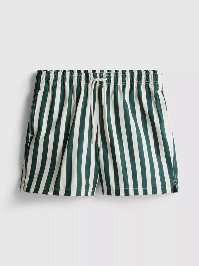 Badeshorts mit Liegestuhl-Streifenmuster Badeshorts mit Liegestuhl-Streifenmuster
