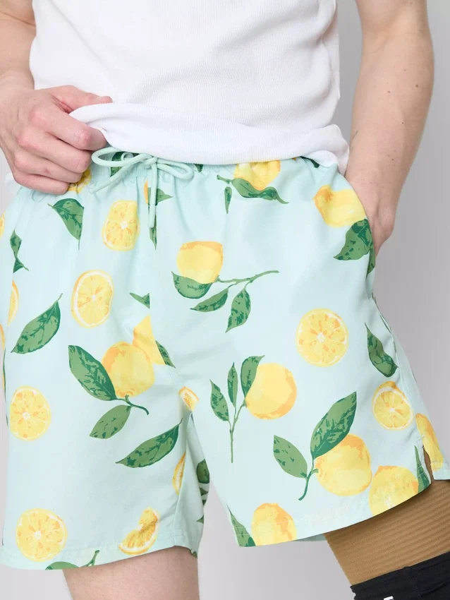 Badeshorts mit Zitronenprint Badeshorts mit Zitronenprint