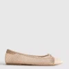 Ballerinas aus Mesh mit eckiger Zehenpartie